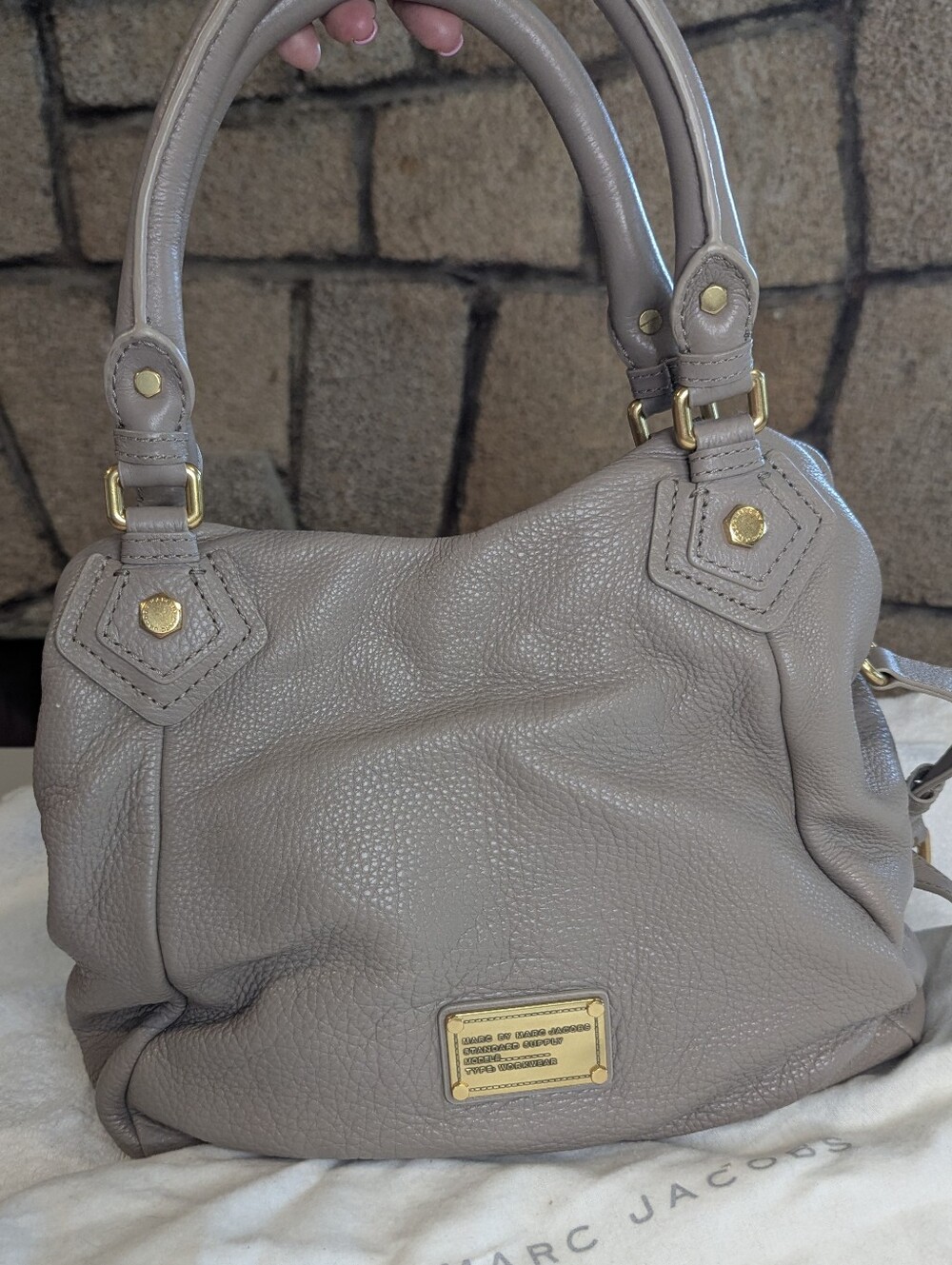 Marc by Marc Jacobs Classic Q Hillier Hobo Cement Grey Leather Bag MSRP $448